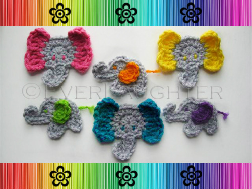 Elephant Applique - Crochet Pattern by EverLaughter